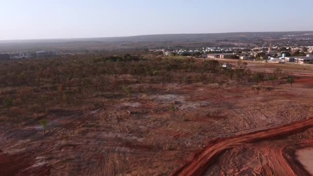 Brasilia Brazil August 2022 Aerial View Land Brush Trees Vegetation — Stok Video