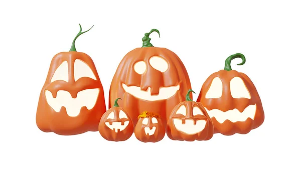 Halloween Funny Lantern Jack Pumpkin Vánoční Pozdrav Text Izolovaný Bílém — Stock fotografie