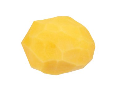 Soyulmuş Patates. Beyaz Arkaplanda İzole Edilmiş.