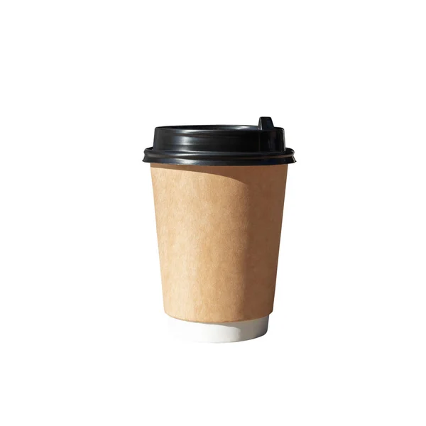 Koffie Papier Beker Geïsoleerd Witte Achtergrond — Stockfoto