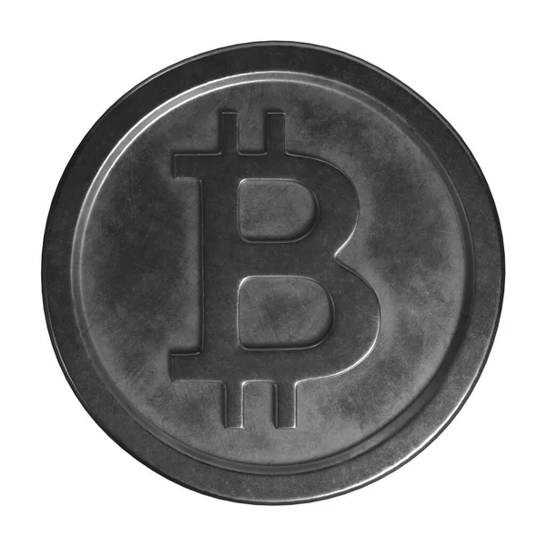 Kryptowaluta Bitcoin Moneta Ilustracja Białym Tle — Zdjęcie stockowe