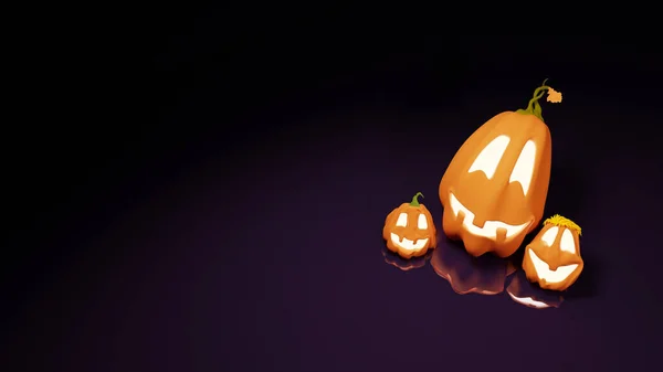 할로윈재밌는 Lantern Jack Pumpkins Gradient Background 프린팅 — 스톡 사진