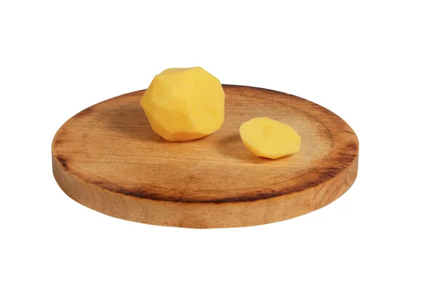 Картопля Сайті Kitchen Board Відокремлені Білому Фоні — стокове фото