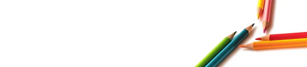 Красочные Красивые Деревянные Карандаши Белом Фоне Искусство Школа Рисование Концепция — стоковое фото