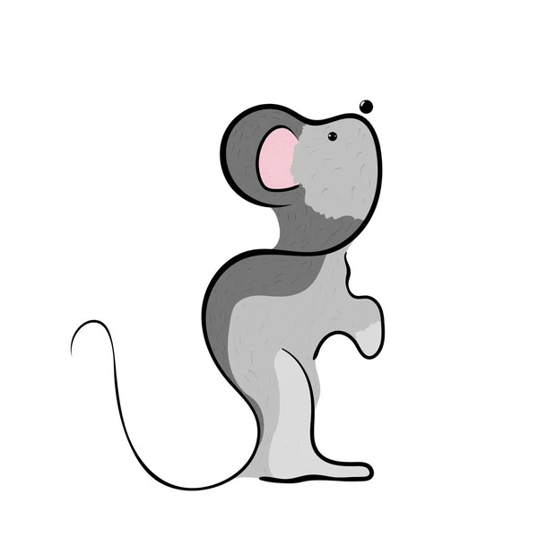 Mouse Cute Funny Mammal Rodent Mice Icon — Stock Vector