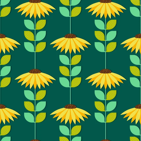 Słoneczniki Lato Bezszwowy Wzór Dla Tekstyliów — Wektor stockowy