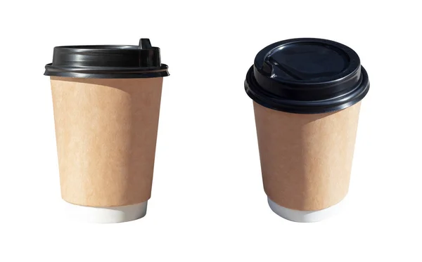 Coffee Paper Cup White Background File Clipping Path — Stock Photo, Image