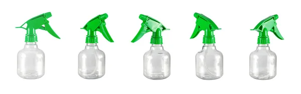 Пустой Спрей Пластиковые Бутылки Различные Представления Набор Белом Фоне File — стоковое фото