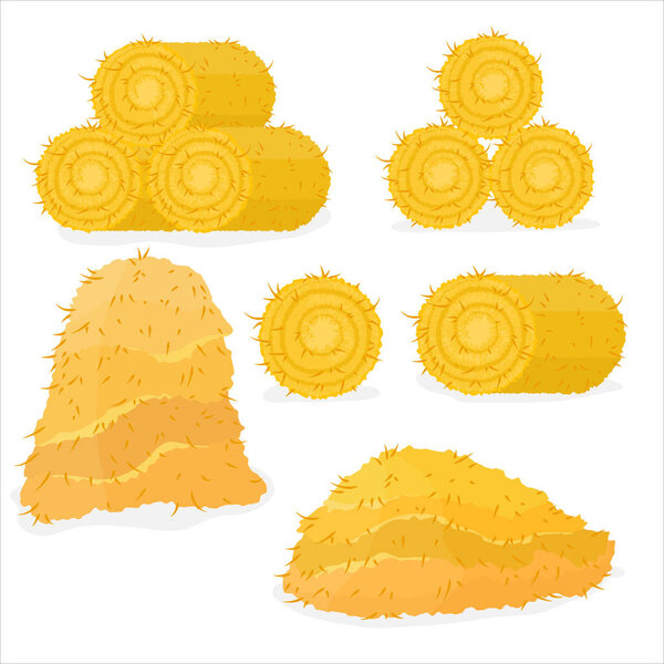 Background. Roll pile, straw stack. Agriculture, harvest, farm work.