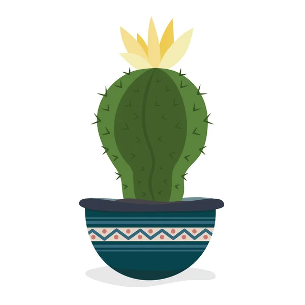 Cactus Pot Dos Símbolos Flora Deserto Oeste Mexicano —  Vetores de Stock