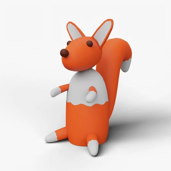 Wooden Squirrel Toy Illustration File Clipping Path — Stock Photo, Image