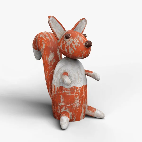 Eichhörnchenspielzeug Aus Holz Illustration Datei Mit Schnittpfad — Stockfoto