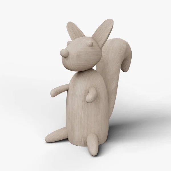 Wooden Squirrel Toy Illustration File Clipping Path — Stock Photo, Image