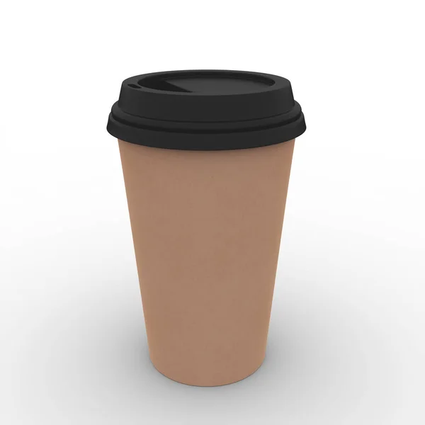 Coffee Paper Cup White Background Illustration File Clipping Path — Stock Photo, Image