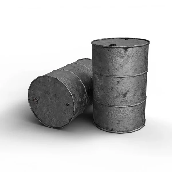 Old Steel Drum Barrel Ilustrace Soubor Oříznutou Cestou — Stock fotografie