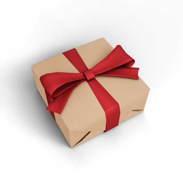 Gift Box Ribbon Bow Хронологія Сьогодення Валентина Народження Або Весілля — стокове фото