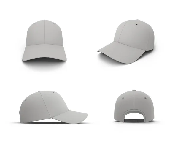 Cap Set Varie Vista Angolare Abbigliamento Sportivo Uniform Headwear Template — Foto Stock