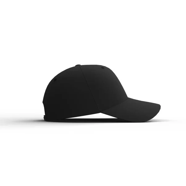 Gorra Negra Sobre Fondo Blanco Para Burla Ilustración Archivo Con — Foto de Stock