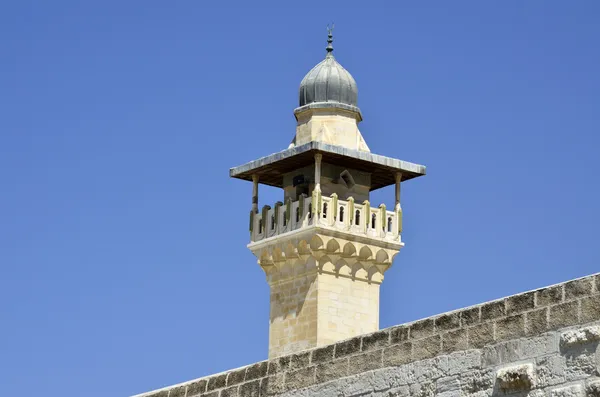 Spira del Minareto nella Città Vecchia di Gerusalemme . — Foto Stock