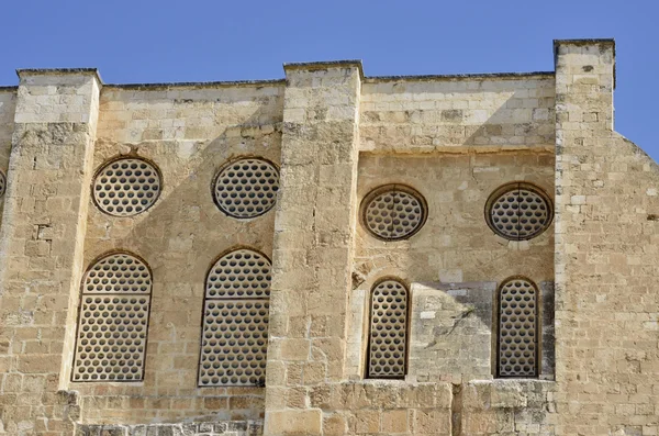 Antigua fachada en la Ciudad Vieja de Jerusalén . —  Fotos de Stock