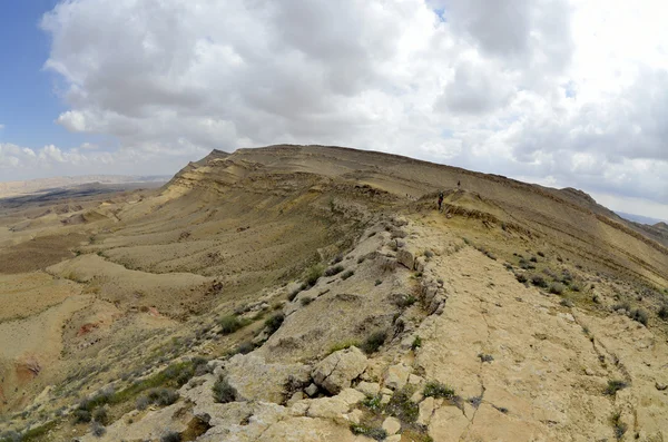 Necef Çölü'nde kocaman bir krater. — Stok fotoğraf