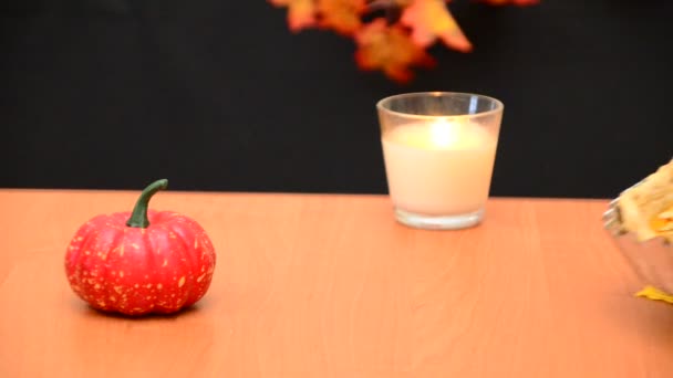 Torta de abóbora caseira fresca feita para o Dia de Ação de Graças — Vídeo de Stock