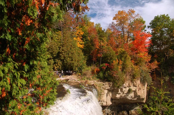 Colorful Autumn Trees Webster Falls Ontario Canada Nice Sunny Day Royalty Free Stock Photos