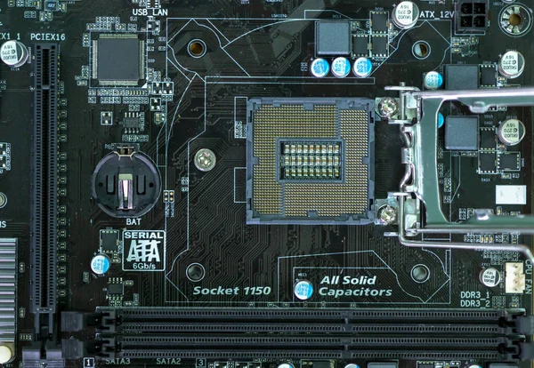 Complessi Circuiti Elettronici Mainboard Computer Potente Processore Computer Una Moderna — Foto Stock