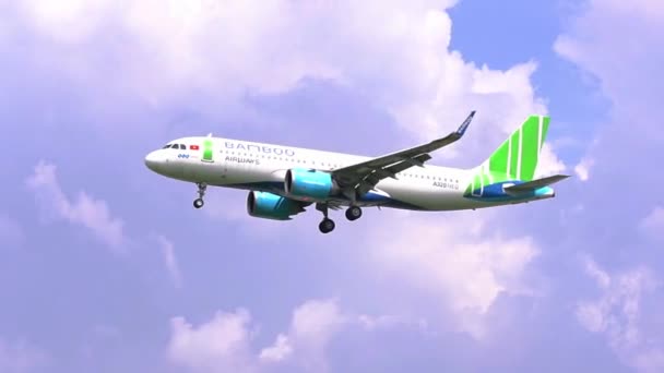 Chi Minh City Vietnam October 22Nd 2021 Passenger Airplane Bearing — Stock Video