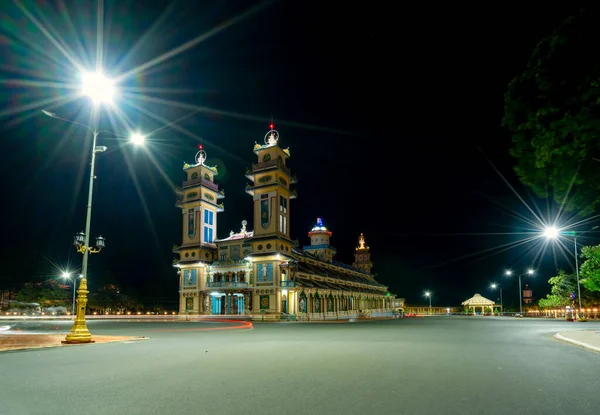 Tay Ninh Vietnam December 8Th 2021 Architecture Holy Temple Night — Foto de Stock