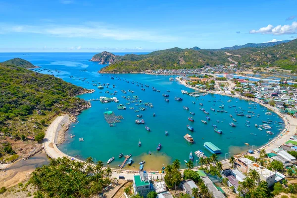 Vinh Bay Viewed Noon Summer Hundreds Fishing Boats Moored Fishing — Fotografia de Stock