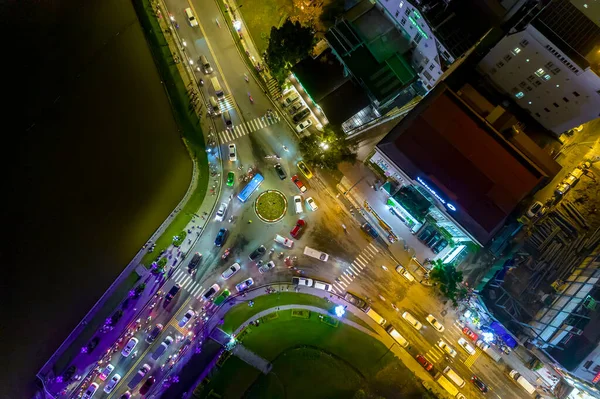 Aerial View Lat City Night Beautiful Tourism Destination Central Highlands — 图库照片