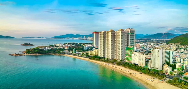 Die Küstenstadt Nha Trang Von Oben Gesehen Morgen Wunderschöne Küste — Stockfoto