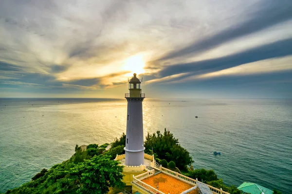Aerial View Dawn Landscape Dai Lanh Lighthouse Phu Yen Vietnam — 图库照片