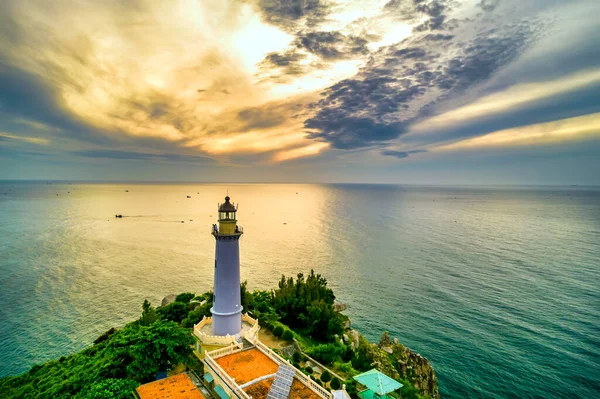Aerial View Dawn Landscape Dai Lanh Lighthouse Phu Yen Vietnam — Stock fotografie