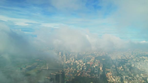 Top View Aerial Clouds Chi Minh City Vietnam Development Buildings — Video