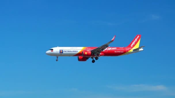 Chi Minh City Vietnam Februari 2022 Passagiersvliegtuig Airbus A321 Van — Stockvideo