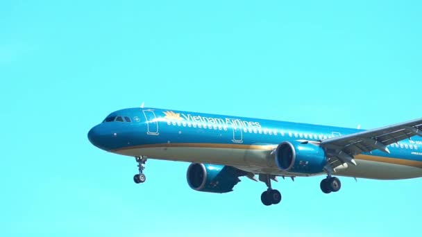 โฮจ ยดนาม มภาพ 2022 เคร องบ นโดยสารแอร A321 ของสายการบ นเว — วีดีโอสต็อก