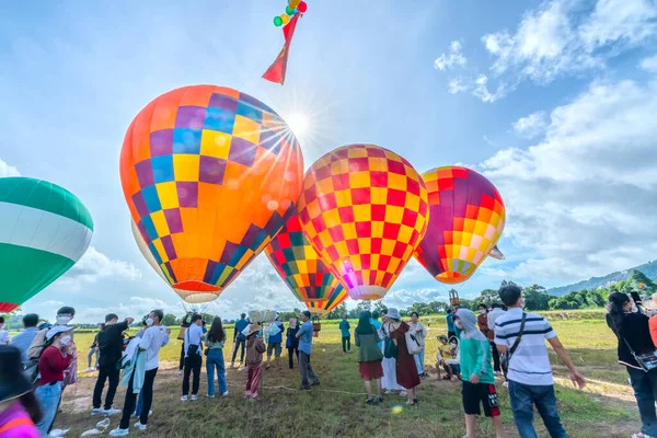 Giang Vietnam Settembre 2022 Festival Delle Mongolfiere Nel Campo Dopo — Foto Stock