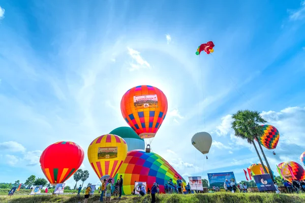 Giang Vietnam Septiembre 2022 Festival Globos Aerostáticos Campo Después Cosecha — Foto de Stock