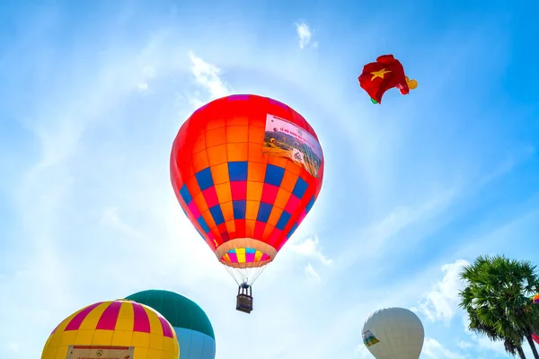 Giang Vietnam September 2022 Den Varmluftsballong Festival Fält Efter Skörden — Stockfoto
