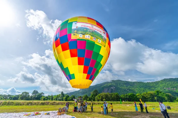 Giang Vietnam Eylül 2022 Sahasındaki Sıcak Hava Balonu Festivali Hasattan — Stok fotoğraf