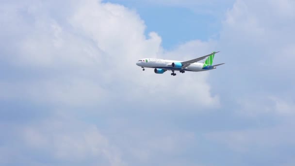 Cidade Chi Minh Vietnã Setembro 2022 Avião Passageiros Número A585 — Vídeo de Stock