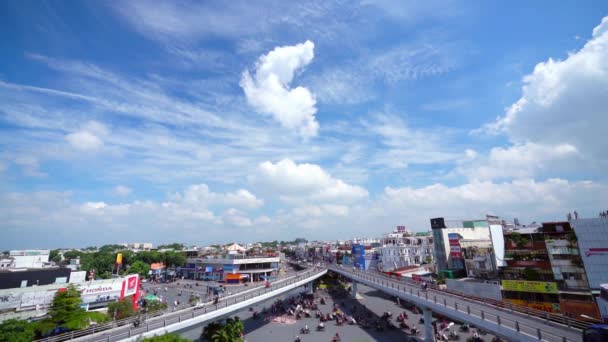 Chi Minh City Vietnam September 11Th 2022 Heavy Traffic Roundabout — Stock Video