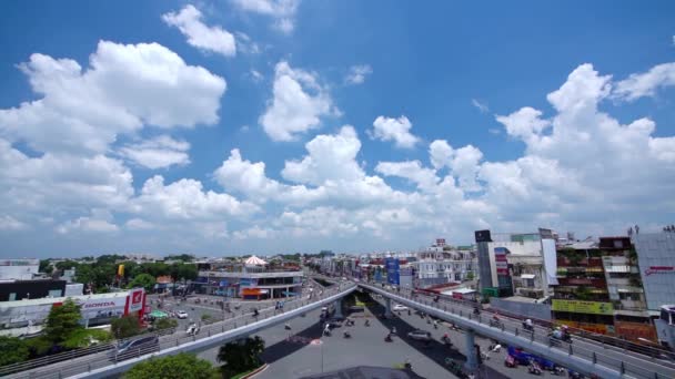 Chi Minh City Vietnam September 11Th 2022 Heavy Traffic Roundabout — Stock Video