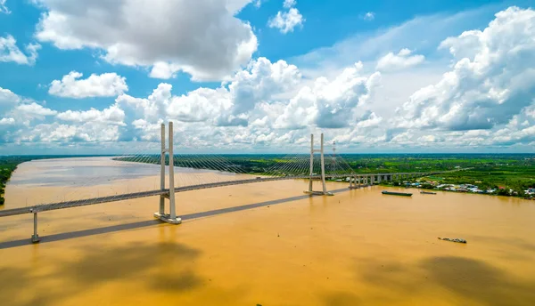 Most Cao Lanh Cao Lanh Wietnam Widok Lotu Ptaka Cao — Zdjęcie stockowe