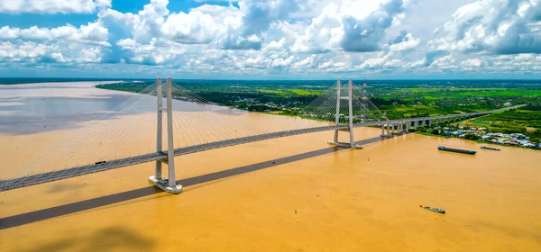 Most Cao Lanh Cao Lanh Wietnam Widok Lotu Ptaka Cao — Zdjęcie stockowe