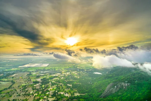 Feld Nach Der Reisernte Morgen Ist Schön Dieser Ort Ist — Stockfoto