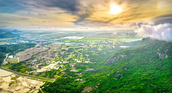 Feld Nach Der Reisernte Morgen Ist Schön Dieser Ort Ist — Stockfoto