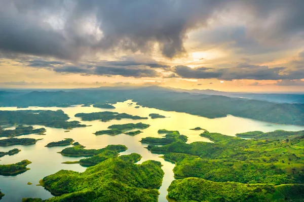 Гидроэлектрическое Озеро Сансет Дунг Видно Сверху Озеро Обеспечивает Водой Орошения — стоковое фото